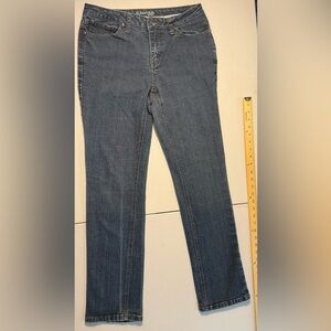 St. John's Bay Women's Jeans Stretchy Size 10 Dark Blue Stretch Straight Leg